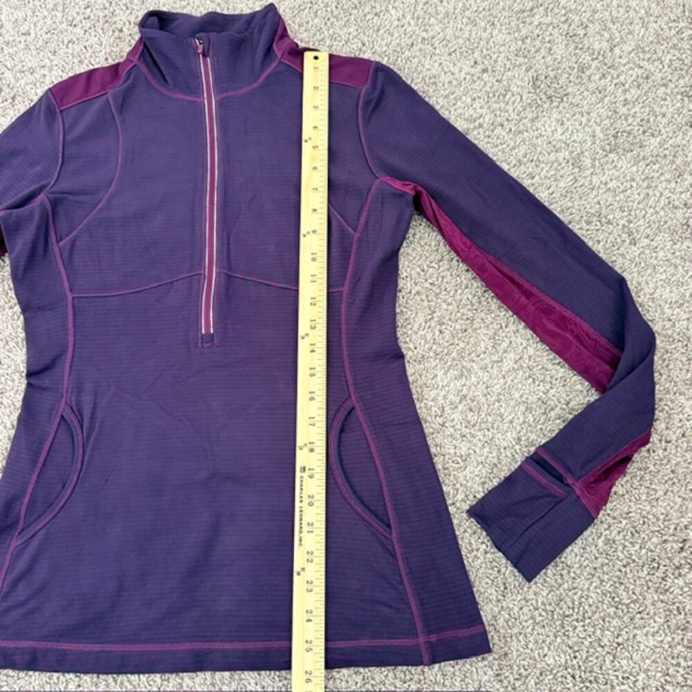 Lululemon Star Runner Pullover Hyper Stripe Plum/Plum Women 10 Half Zip Stretch - Picture 15 of 16